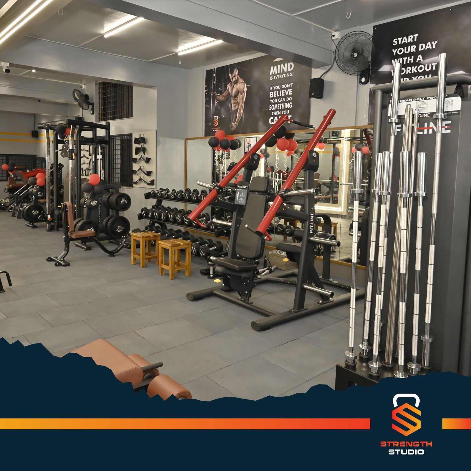 Specialized training area with dedicated workout zones at Strength Studio gym Belagavi